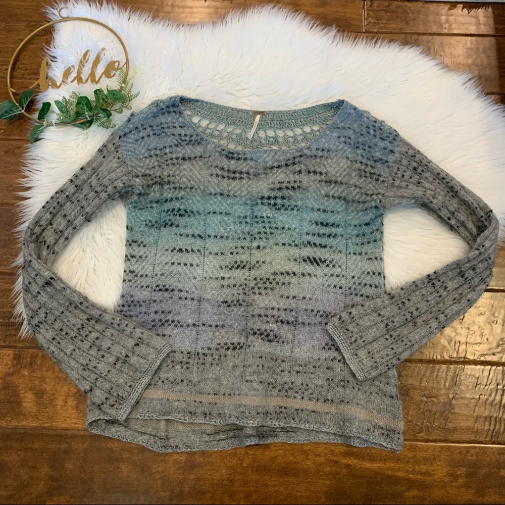 Free People Blue Moon Crochet Sweater Size Small